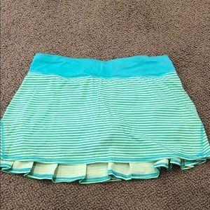 Lime Green Lulu Lemon Mini Skirt- Turquoise Waist